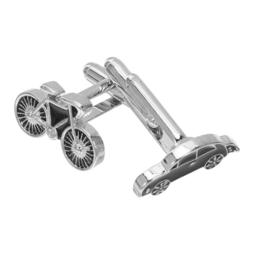 WRITWAA 2 Stück Modische Herren Manschettenknöpfe mit Schwarzem Grund Einzigartiges Auto Fahrraddesign Langlebig Sicherer Halt für Business Hochzeit und Formelle Anlässe von WRITWAA