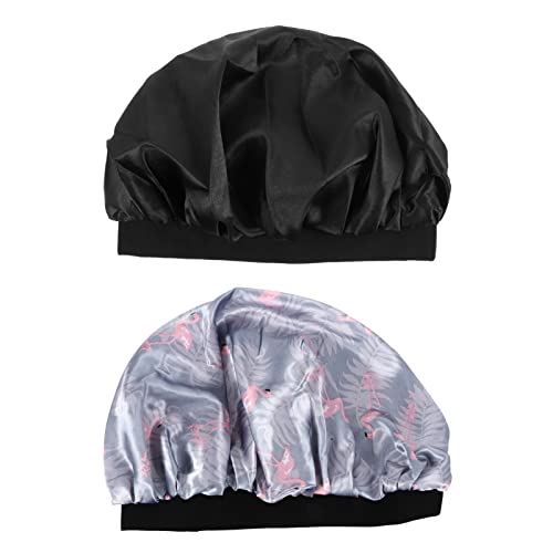 WRITWAA 2 Stück Nachtmütze aus Satin Männer Schlafen lockig häuten Haar Schlafmütze Nachtschlafmütze Hut mit breitem Rand Zubehör für Schlafmützen bauschige Kappe Schlafhut von WRITWAA