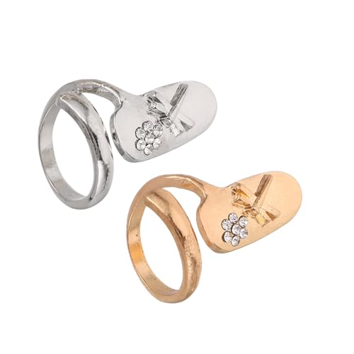 WRITWAA 2stücke Nagelringe Für Frauen Fingernagelschmuck Nail Art Strass Nagel Spitze Ringe Strass Nagelringe Frauen Mode Nagel Dekorationen von WRITWAA