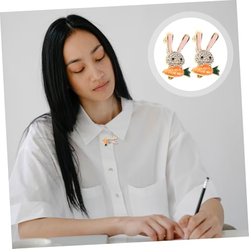 WRITWAA 2 Stück Niedliche Kaninchen Broschen aus Robustem Legierungs material Dekorative Anstecknadeln mit Pinverschluss für Kleidung Hüte Schals Geschenk für Damen und Mädchen von WRITWAA
