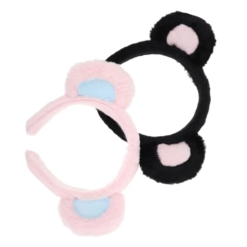 WRITWAA 2 Stück Niedliches Bären und Mäuseohren Stirnband Verstellbar Weiches Party Haarreifen Für Erwachsene Festival Karneval Cosplay Accessoire von WRITWAA