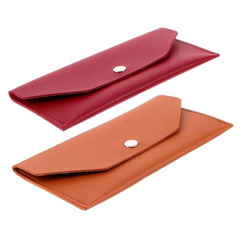 WRITWAA 2 Stück PU Geldumschlag Portemonnaie Langlebig Minimalistisches Kreditkartenetui Bargeld Organizer Lange Rechteckige Geldbörse für Damen Herren Budgetverwaltung Handlich von WRITWAA