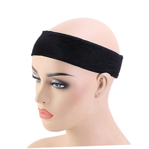 WRITWAA 2 Stück Perückenzubehör Bands Stirnband Perückenband Griff Patch Perückenbefestigungsband Perücke Mesh-Abdeckung Mesh-Perücke Kopfbedeckung Black von WRITWAA