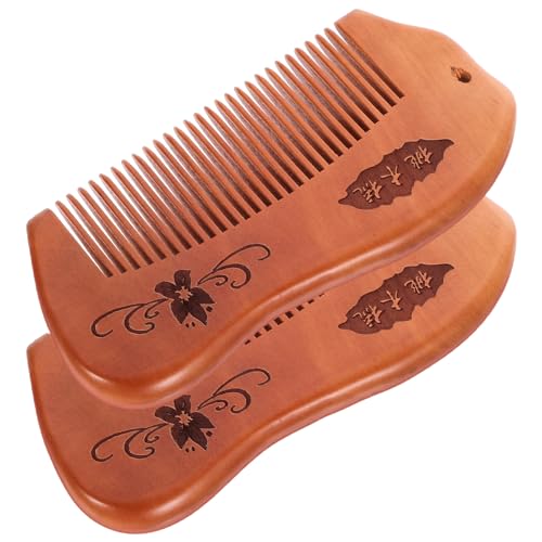 WRITWAA 2 Stück Pfirsichholzhaarkamm Entwirren Entwirrer Borste Anti -statische Haarbürste Haarkämme Aus Holz Haarstyling -werkzeuge Frisierkamm Holzkamm Für Damen Entwirrkamm Mahagoni- von WRITWAA