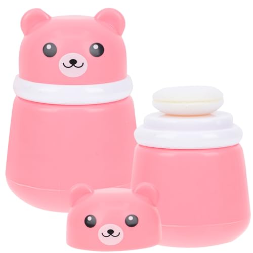 WRITWAA 2 Stück Puderquastenbox Talkumpuderbehälter Make Up Puder Mit Quaste Für Frauen Weicher Flauschiger Puderquast Körperpuder Haltekoffer Rosa Synthetischer Schwamm von WRITWAA