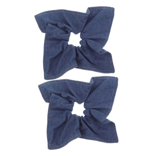 WRITWAA 2 Stück Quadratischer Schal Haarseil Haarschmuck Für Mädchen Stirnband Haargummis Wickelhaargummi Elastische Haargummis Haargummis Für Damenhaar Denim Haarbänder Blauer von WRITWAA