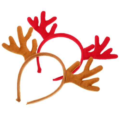 WRITWAA 2 Stück Rentier Geweih Haarreifen aus Stabilem Material Bequemes Weihnachts und Halloween Accessoire für Damen und Leichtes Party Haarband für Festliche Stimmung und Familienfeiern von WRITWAA