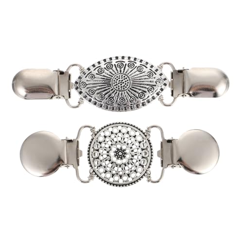 WRITWAA 2 Stück Retro Cardigan Clips aus Langlebiger Vielseitige Verschlussclips für Strickjacken Schals Pullover und Capes Rutschfeste Modeaccessoires für Damen von WRITWAA