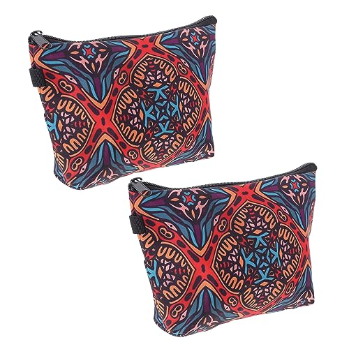 WRITWAA 2 Stück Retro Kosmetiktasche Große Kapazität Aufbewahrungstasche für Damen Organizer Multifunktional Kosmetikbeutel von WRITWAA