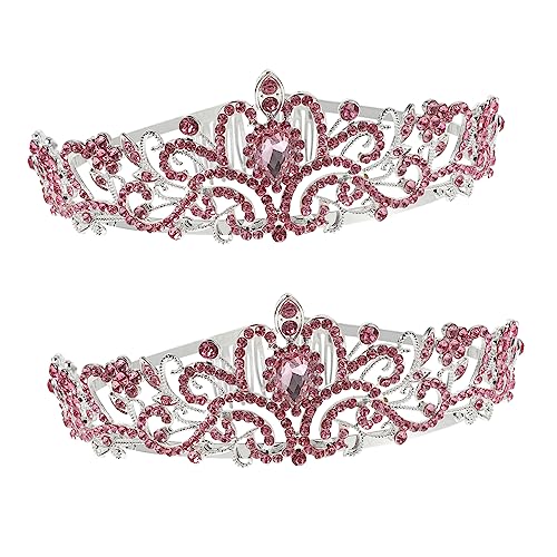 WRITWAA 2 Stück Rhinestone Braut Krone Tiara Haarschmuck Hochzeit Krone Kopfschmuck für Besondere Anlässe für Hochzeiten Partys und Feiern Silberne und Farben von WRITWAA