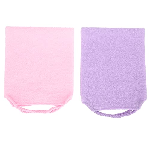 WRITWAA 2 Stück Rückenpeeling Handtücher Doppelseitige Exfoliating Schrubber mit Tools für Gründliche und Massage Haut von WRITWAA