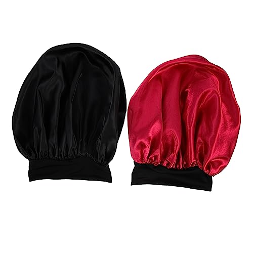 WRITWAA 2stücke Satin Haarhaube Zum Schlafen Für Damen Satin Motorhaube Schlaf Hut Für Frauen Dusche Caps von WRITWAA