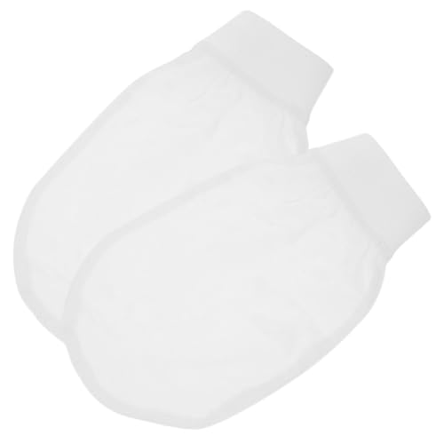 WRITWAA 2 Stück Schlammbad Handtuch Reiben Handschuhe Haut Körperpeeling Sauber Schrubben Badefäustlinge Peeling-tool Für Den Körper Badeschäumende Fäustlinge Duschzubehör Die Seide Weiß von WRITWAA
