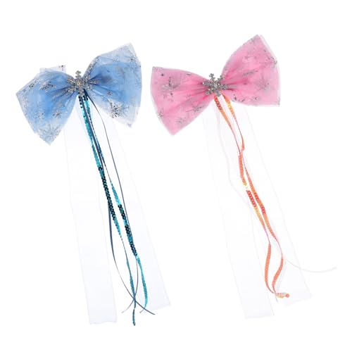 WRITWAA 2 Stück Schleife Haarnadel Haarschmuck mit Schneeflocken weihnachtsschleife haar Hallo Weihnachtshaarschleifen Weihnachten Bögen Haarspangen mit Schneeflocken Haarspangen für Damen von WRITWAA