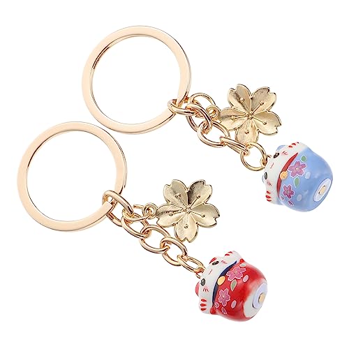 WRITWAA 2 Stücke Schlüsselbund Tasche Charme Spielzeug Arm Winken Katze Kätzchen Schlüsselring von WRITWAA