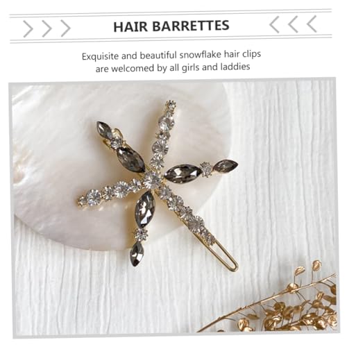 WRITWAA 2 Stück Schneeflocken Haarklammern mit Strass Silberfarbene Weihnachts Haarspangen Haaraccessoires für Mädchen Party Festtage Schonend und Komfortabel zu Tragen von WRITWAA