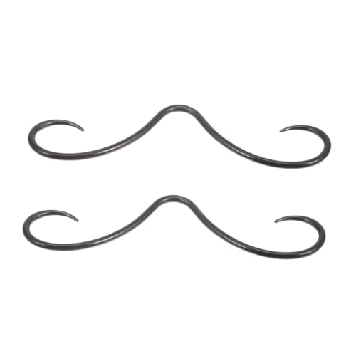 WRITWAA 2 Stück Schwarzer Mustache Septum Ring Nasenpiercing Schmuck für Herren Stylischer Fangs Septum Ring für Party und Alltag von WRITWAA