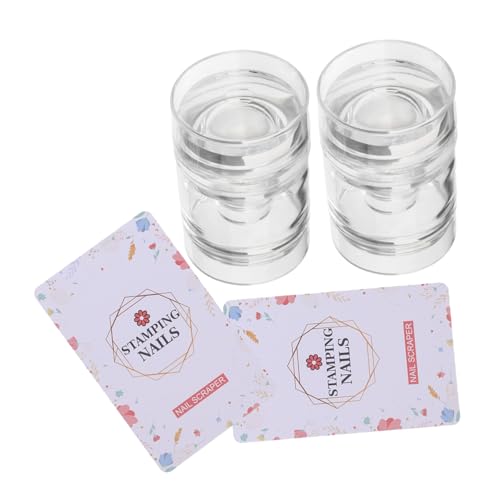 WRITWAA 2 Stück Silikon Nagelstempelwerkzeug Für Nailart Transparentes Gelee Stempel Für French Tip Maniküre Tragbar Und Präzise Für Selbstgemacht Nageldesigns von WRITWAA