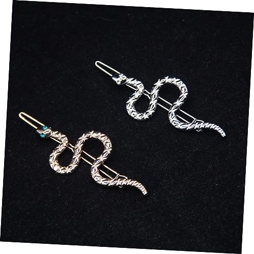 WRITWAA 2 Stück Snakelike Haarklammern Modisch Eleganter Haarschmuck für Damen mit Sicherem Stylische Schlangenform Haarklammern für Alltag und Hochzeit Gold und Silber von WRITWAA