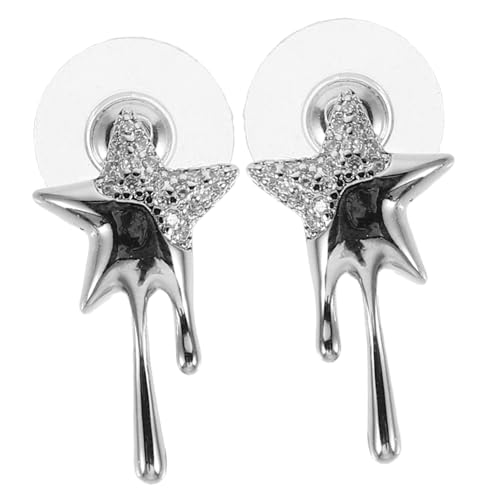 WRITWAA 2 Stück Stern Ohrstecker Damen Funkelnde Hypoallergene Ohrringe mit Strahlenden Strasssteinen Modische Sternanhänger Schmuck für Empfindliche Haut und Besondere Anlässe von WRITWAA