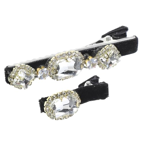 WRITWAA 2 Stück Strasshaarbarrette Styling lockig Bobby haarschmuck deko Haarklammern Mädchen Haarzubehör Haarspangen mit Strass Haarspangen Haarspange Strasssteine Black von WRITWAA