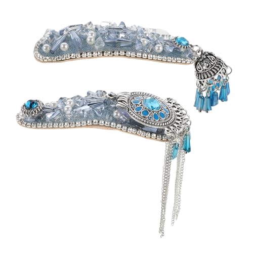 WRITWAA 2stücke Strass-haarspangen Für Damen Mit Strassquaste Und Kunstperlen Ethnische Fransen-haarspange Glitzernde Haarspangen Für Partys Und Tägliche Styling von WRITWAA