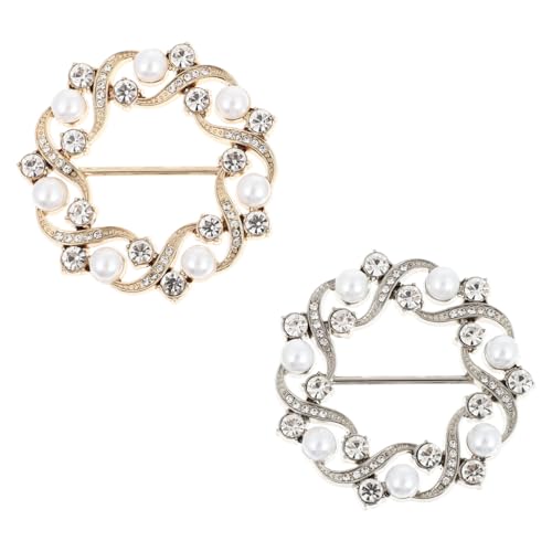 WRITWAA 2 Stück Teiliges Kleidung Clips Perlen und Strass Modische T shirt Clips zur Taillenbetonung Stabile Schnallen für Hemden und Schals Geeignet für Partys und Festliche Anlässe von WRITWAA
