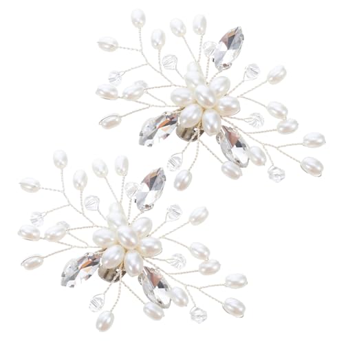 WRITWAA 2 Stück Teiliges Schuhclips mit Handgefertigten Perlen und Strasssteinen Abnehmbare Schuhdekoration für Damen High Heels Einfache Anbringung für Hochzeiten und Festliche Anlässe von WRITWAA