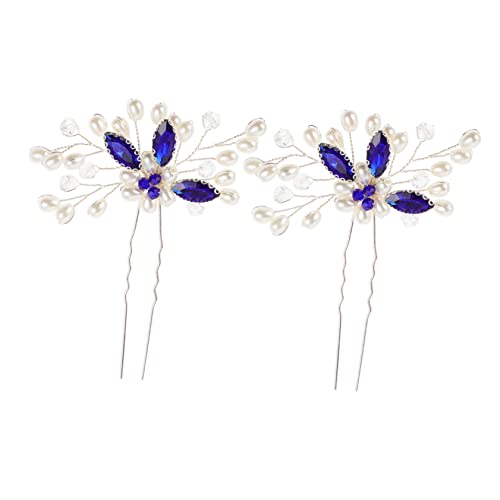 WRITWAA 2 Stück Teiliges U Förmige Haarklammern mit Blauen Rhinestones Brautschmuck Haarschmuck für Hochzeiten Partys und Besondere Anlässe Leicht und Komfortabel Funkelnde für Haarstyling von WRITWAA