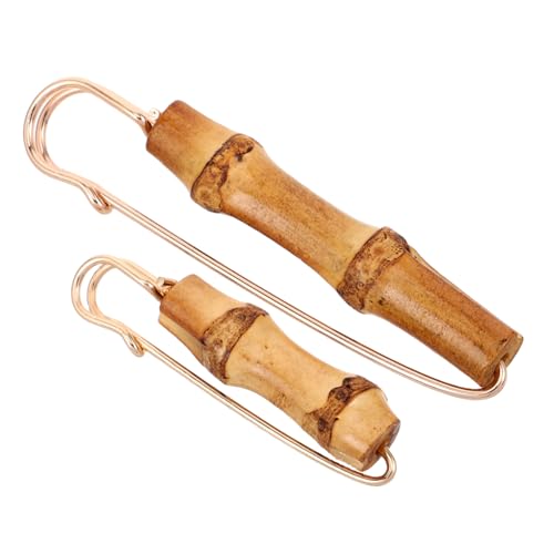 WRITWAA 2 Stück Teiliges Vintage Bamboo Broschen für Pullover Schals und Cardigans Retro Anstecker für Kleider Antike Stil Accessoires mit Detaillierter Verarbeitung von WRITWAA