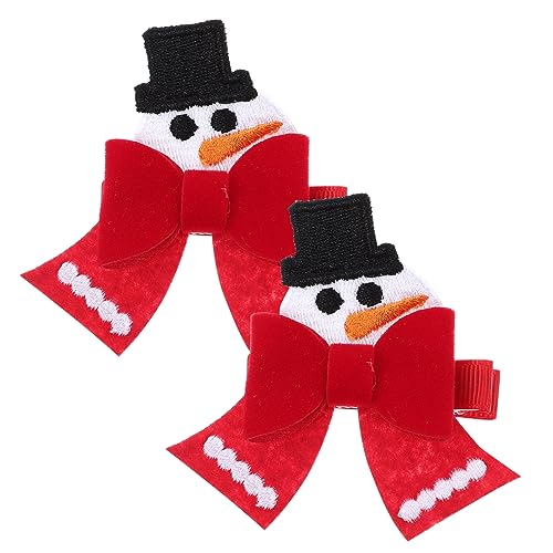WRITWAA 2 Stück Teiliges Weihnachts Haarschmuck für Mädchen Kleine Haarspangen mit Schleifenmotiv Leichte und Langlebige Haarklammern Sicherer für Festliche Frisuren Niedliche von WRITWAA