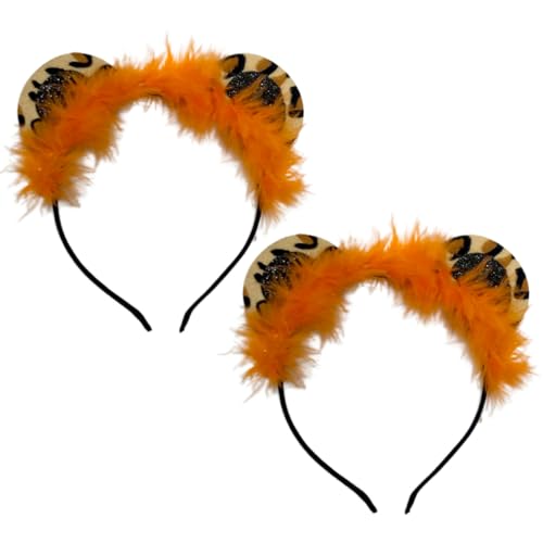 WRITWAA 2 Stück Tiger Ohren Haarreif Lustiges Cosplay Haaraccessoire für Partys und Bühnenaufführungen aus Hochwertigem Material Bequem und Rutschfest Handgemacht mit Stilvollem Design von WRITWAA