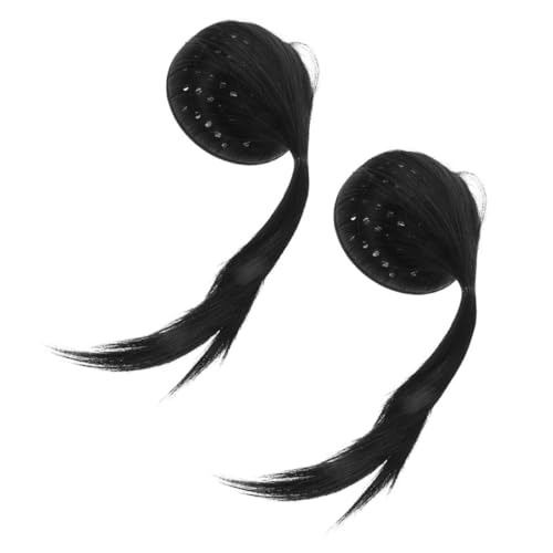 WRITWAA 2 Stück Top Haarpolster Synthetisches Pferdeschwanz Boosting Pferdeschwanz Haarpolster Für Frauen Haarpolster Verlängerung Haarbeulen Für Volumeneinsatz Chemiefaser Schwarz von WRITWAA
