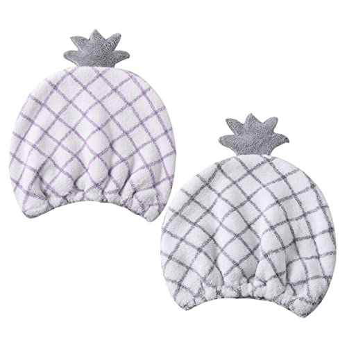 WRITWAA 2 Stück Trockenhaarkappe Duschhaube Duschhauben Haarhandtuchhut Haartrocknungshut Schnelltrocknende Haarkappe Haartrockenkappe Schnelltrocknendes Handtuch Zufällige Farbe von WRITWAA
