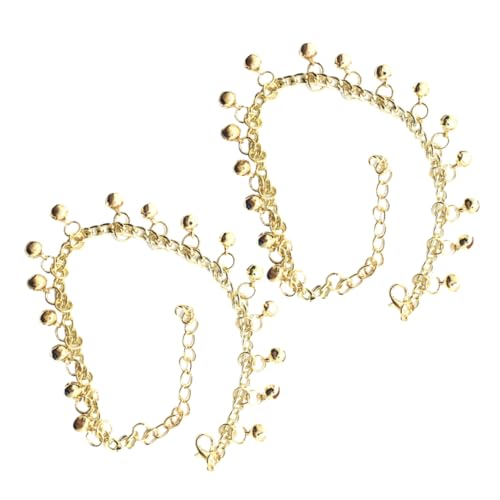 WRITWAA 2 Stück Verstellbare Bell Fußkettchen für Damen mit Klar Klingenden Glöckchen Mehrlagige Strand Fußketten in Gold Eleganter Schmuck für Sommer und Alltag von WRITWAA