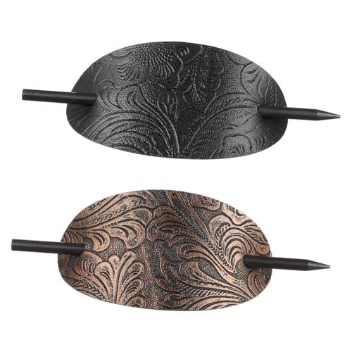 WRITWAA 2stücke Retro Haarstäbchen Buns Zubehör Aus Leder Elegante Haarnadeln Für Frauen Hochzeiten Und Partys Geeignet Für Lange Haare von WRITWAA