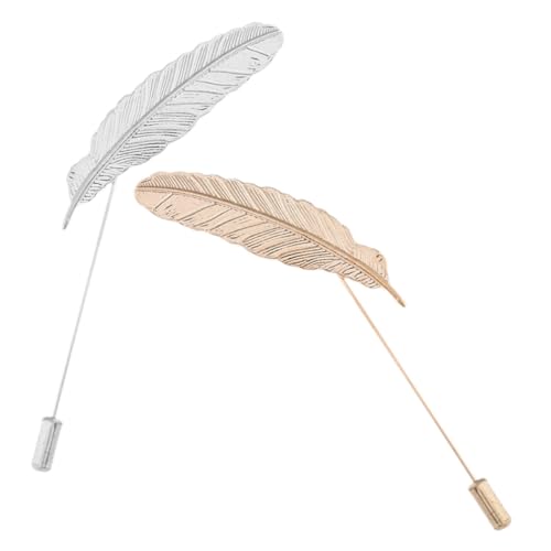 WRITWAA 2 Stück Vintage Herren Anstecknadel Federbrosche Revers Pin für Anzug Kragenmode Zeitlos Elegant von WRITWAA