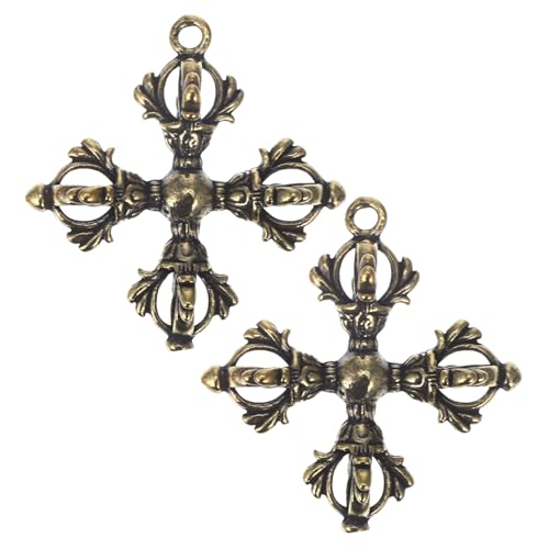 WRITWAA 2 Stück Vintage Messing Schlüsselanhänger Buddhismischer Dorje Anhänger mit Feiner Verarbeitung Einzigartigem Kreuz motiv Stilvollem Design als Geschenk oder Dekoration für WRITWAA 2 Stück Vintage Messing Schlüsselanhänger Buddhismischer Dorje Anhänger mit Feiner Verarbeitung Einzigartigem Kreuz motiv Stilvollem Design als Geschenk oder Dekoration für von WRITWAA