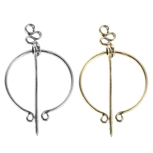 WRITWAA 2 Stück Vintage Viking Brosche Metall Anstecknadel Zinklegierung für Umhang Pullover Cardigan Vielseitiger Modeschmuck Stilvolles Accessoire für Damen und Herren von WRITWAA