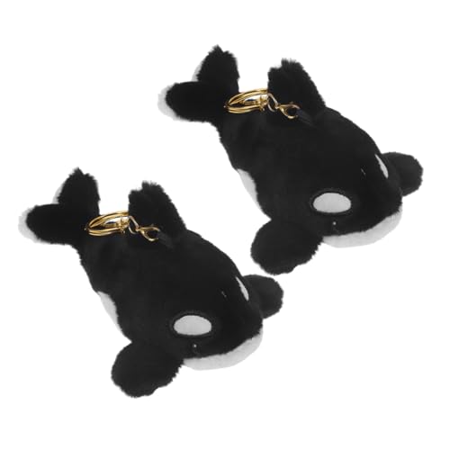 WRITWAA 2 Stück Weiches Plüschtier Schlüsselanhänger Set Kuscheliger Wal Anhänger mit Charmantem Design PP Baumwolle Material Formstabil und Langlebig als Zufällige Zufällige Farbe von WRITWAA