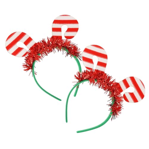 WRITWAA 2 Stück Weihnachtlicher Haarreif Candy Cane Design Rot Weiß Leichter Haarschmuck für Weihnachtsfeier Bequemes Party Kopfschmuck Accessoire für Damen und Mädchen von WRITWAA