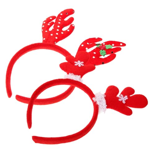 WRITWAA 2 Stück Weihnachtlicher Pailletten Haarreif mit Hirschgeweih Universelle Rutschfestes Komfortables Weihnachts Haarschmuck Accessoire für Festliche Partys und Winterkostüme von WRITWAA