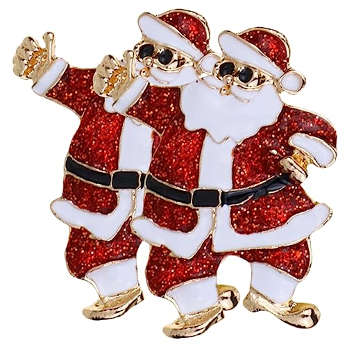 WRITWAA 2 Stück Weihnachtsbrosche Santa Claus Anstecknadel Corsage Modischer Weihnachtsanstecker für Damen Festliche Dekoration und Weihnachtsaccessoire von WRITWAA