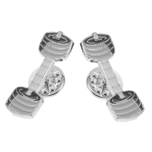 WRITWAA 2 Stück Zinklegierung Brosche Dumbbell Form Lustige Anstecknadeln für Rucksäcke Cartoon Fitness Badge mit Emaille Überzug Modisches Schmuckaccessoire für Schüler und Frauen von WRITWAA