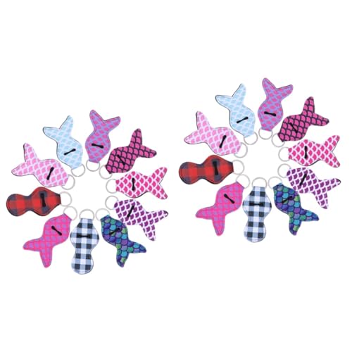 WRITWAA 20stücke Teiliges Lippenbalsam Schlüsselanhänger Mit Meerjungfrau-Muster Praktische Für Lipstick Für Handtaschen Und Schlüsselbund Farblich Sortiert von WRITWAA