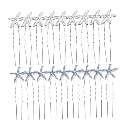 WRITWAA 20stücke Seestern Haarnadeln Mit Strass U-förmige Haarnadeln Für Frauen Hochzeit Dekorative Für Braut Party Und Alltag von WRITWAA