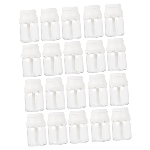 WRITWAA 20 Stück Diy Lippenpflege Mini Milchflasche Design Leere Lip Gloss Container und Auslaufsichere Verpackung für Transparent mit Weißem Deckel von WRITWAA