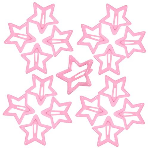 WRITWAA 20 Stück Stern Haarnadel Mikro Zinke Sternhaarnadel In Rechnung Gestellt Schnappen Haarstücke Befestigungselemente Band Schnappt Griffe Clip Haarnadeln Rosa Metall von WRITWAA