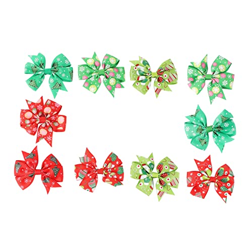 WRITWAA 20 Stück Teiliges Haarschmuck Weihnachts Haarspangen mit Schleifen in Farben Dekorative Haarnadeln Festliche Xmas Haarschleifen für Mädchen Langlebig und Modisch von WRITWAA