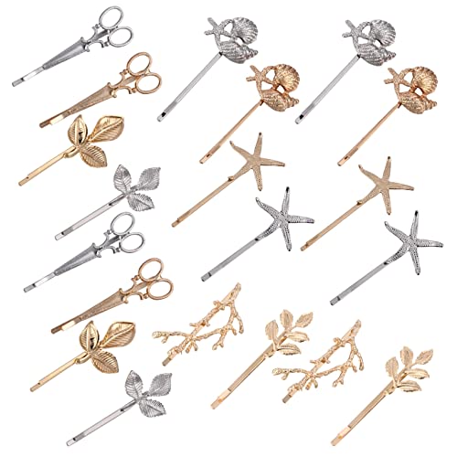 WRITWAA 20 Stück Teiliges Metall Haarspangen für Damen Haarnadeln Scheren und Blattdesign für Partys und Besondere Anlässe Langlebig und Vielseitige Haaraccessoires von WRITWAA